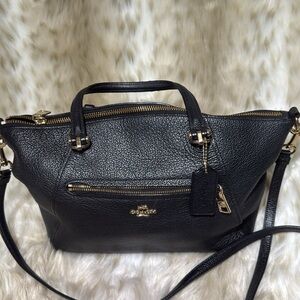 COACH - PRAIRIE SATCHEL IN BLACK PEBBLED LEATHER